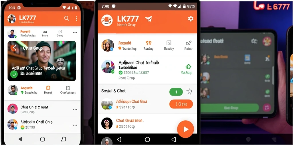 Tampilan utama LK777 dengan fitur Chat Grup yang menarik.