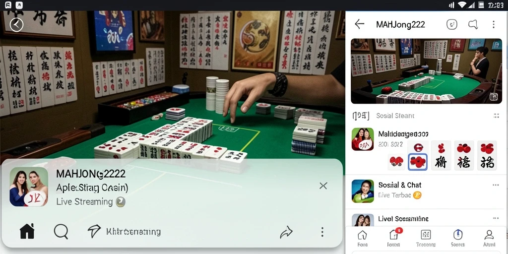 Antarmuka Live Streaming MAHJONG222 yang interaktif dan modern.