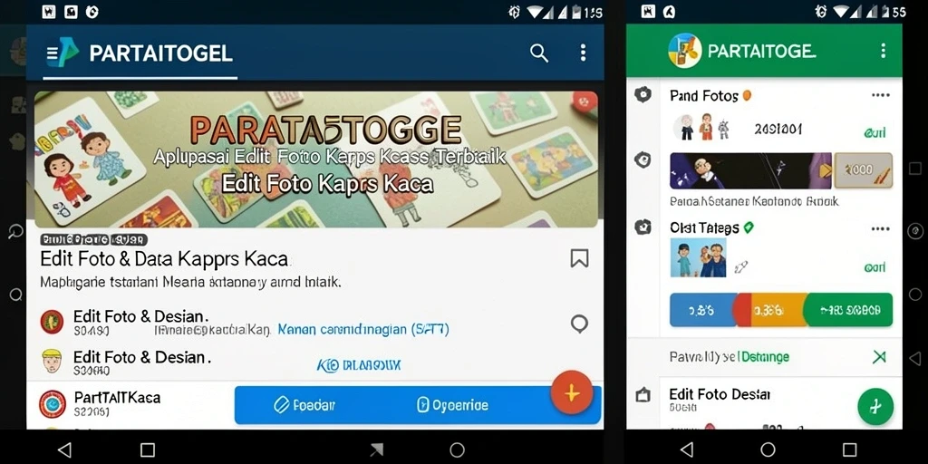 Antarmuka PARTAITOGEL saat mengedit foto dengan efek kertas kaca.